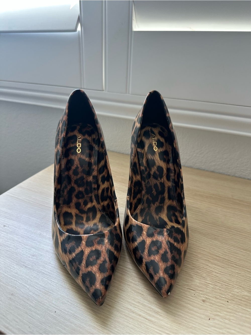 Aldo Leopard Print Pointed Toe Stiletto Pumps - Picture 3 of 5